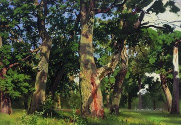 150の主題の芸術作品 Painting - オークスの夜 1887 古典的な風景 イワン・イワノビッチの木々